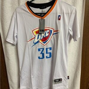 White OKC Basketball Jersey Shirt Kevin Durant